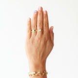 White Pearl Stingray Claw Ring
