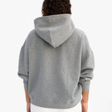 Le Boxy Hoodie, Grey Melange Flocked Blasé