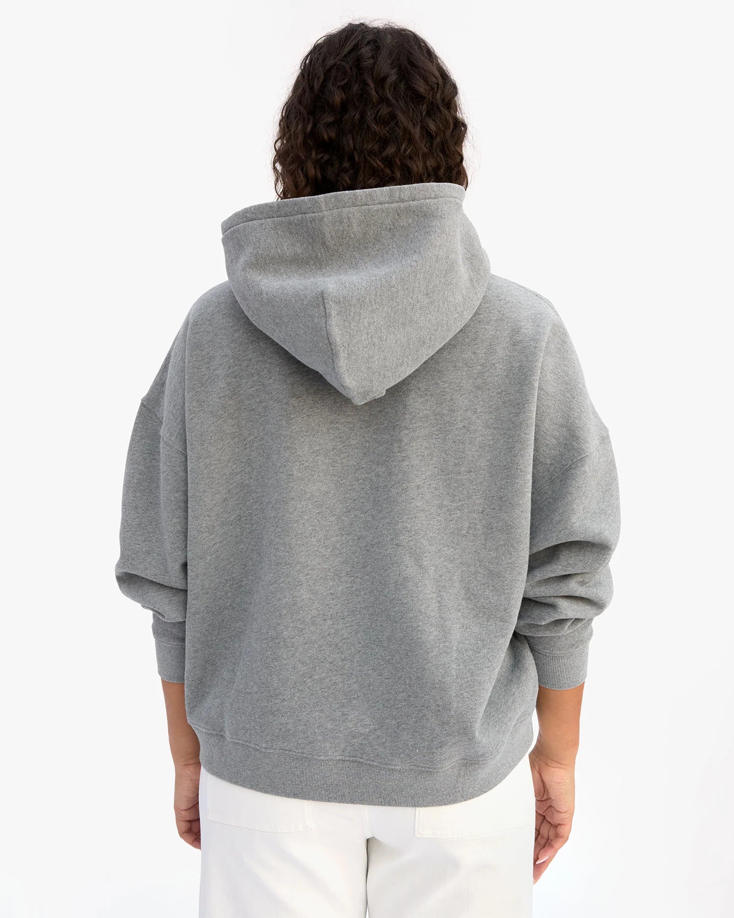 Le Boxy Hoodie, Grey Melange Flocked Blasé