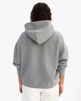 Le Boxy Hoodie, Grey Melange Flocked Blasé