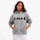 Le Boxy Hoodie, Grey Melange Flocked Blasé