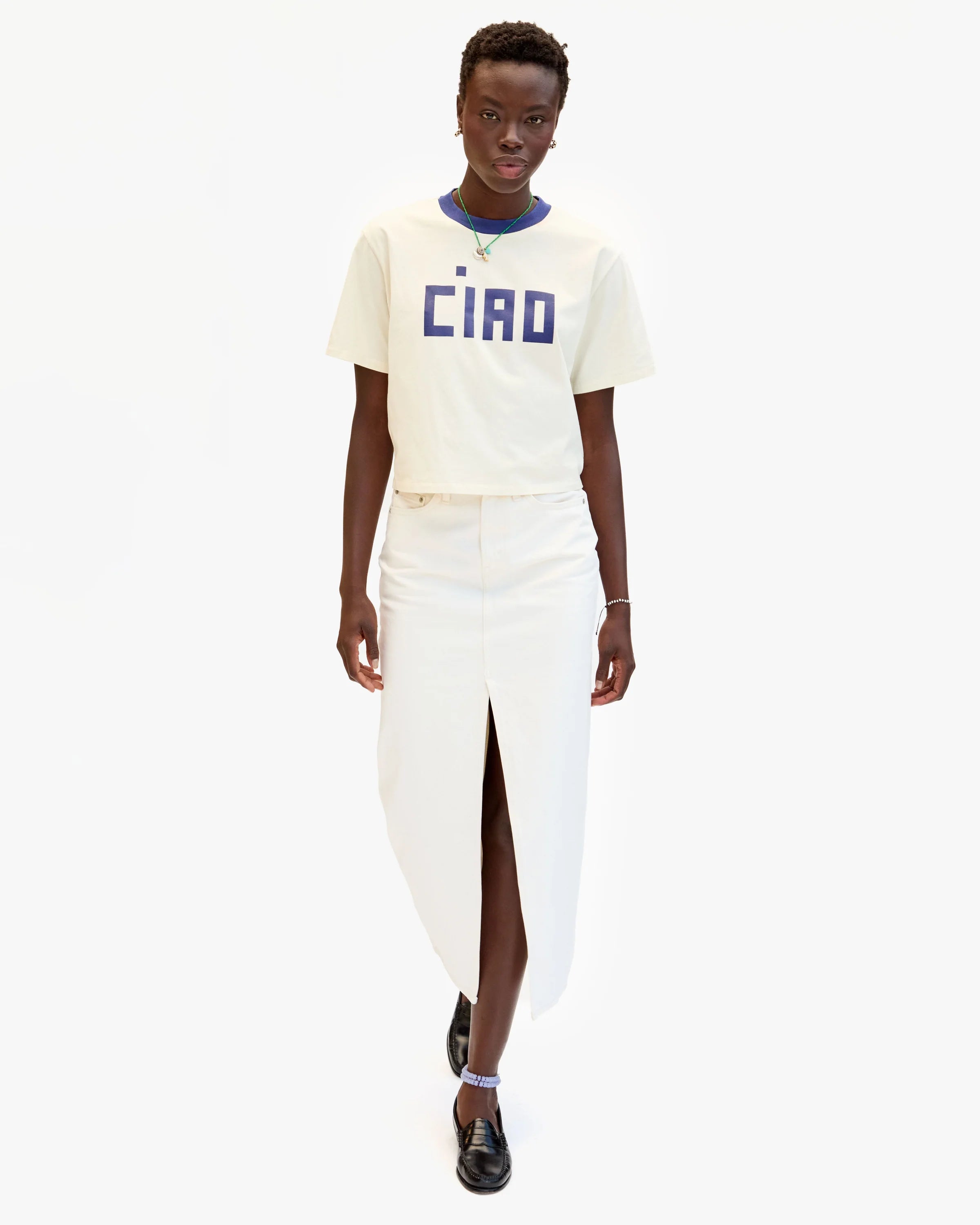 Le Carre Tee, Block Ciao, Cream