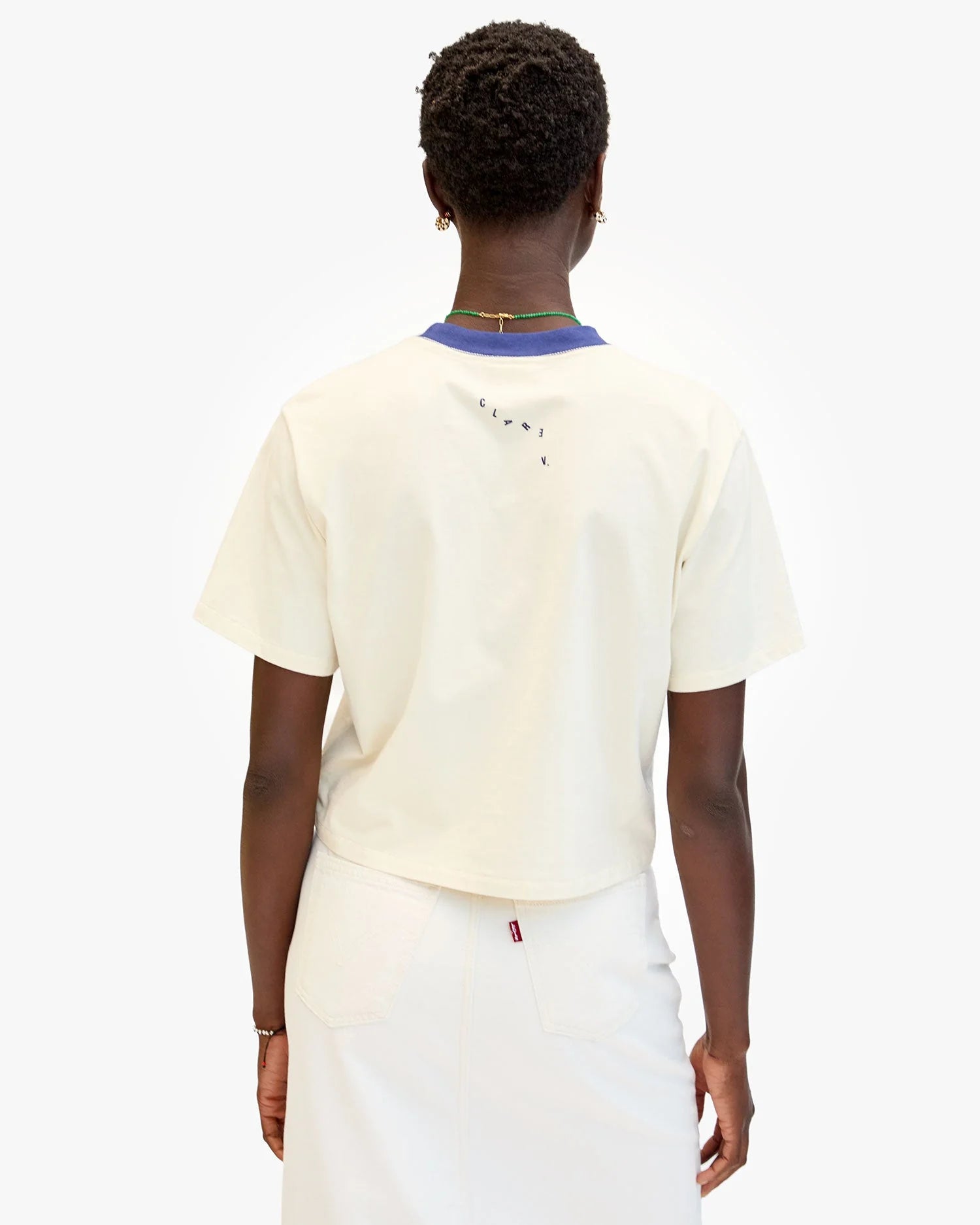 Le Carre Tee, Block Ciao, Cream