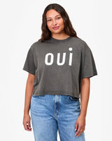 Le Carre Tee, Faded Black Oui