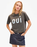 Le Carre Tee, Faded Black Oui