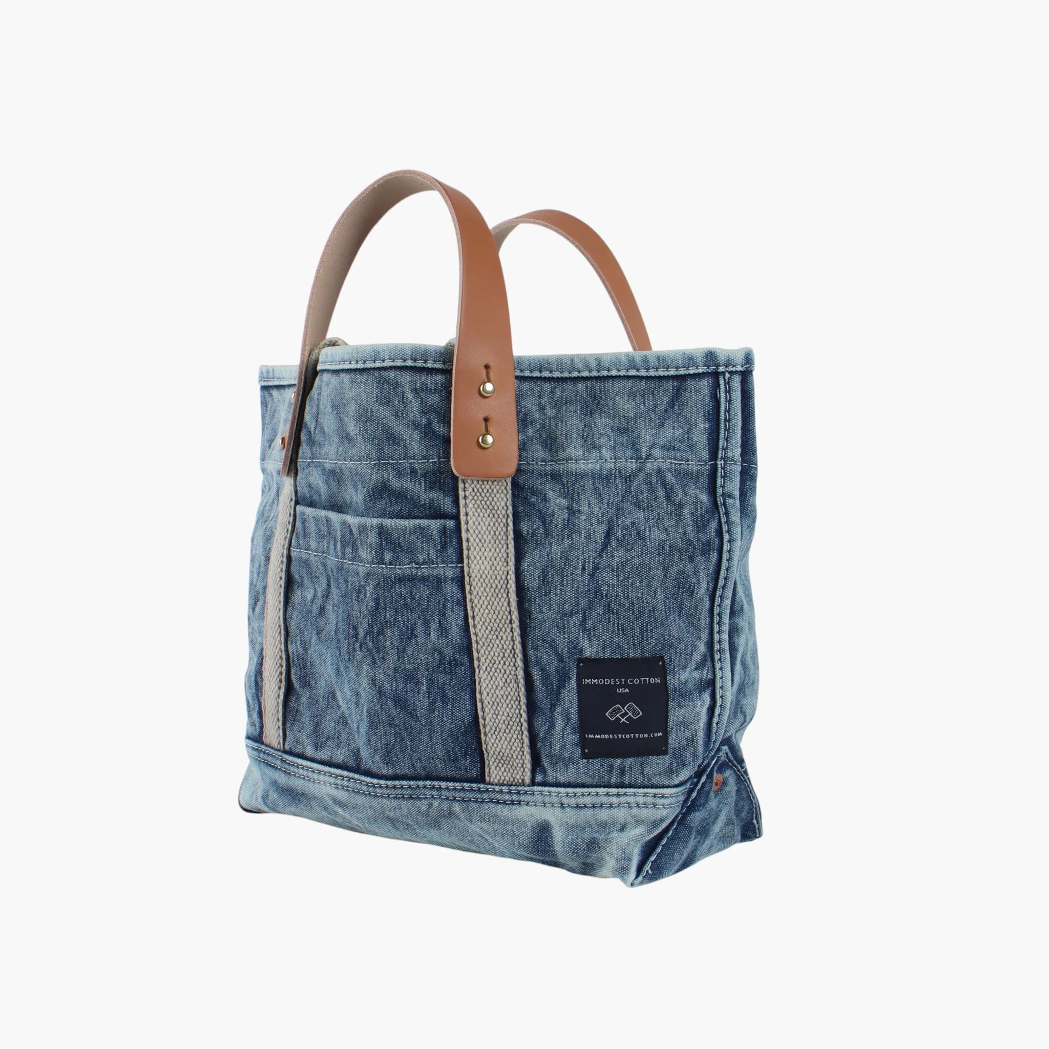 Lunch Tote, Washed Denim