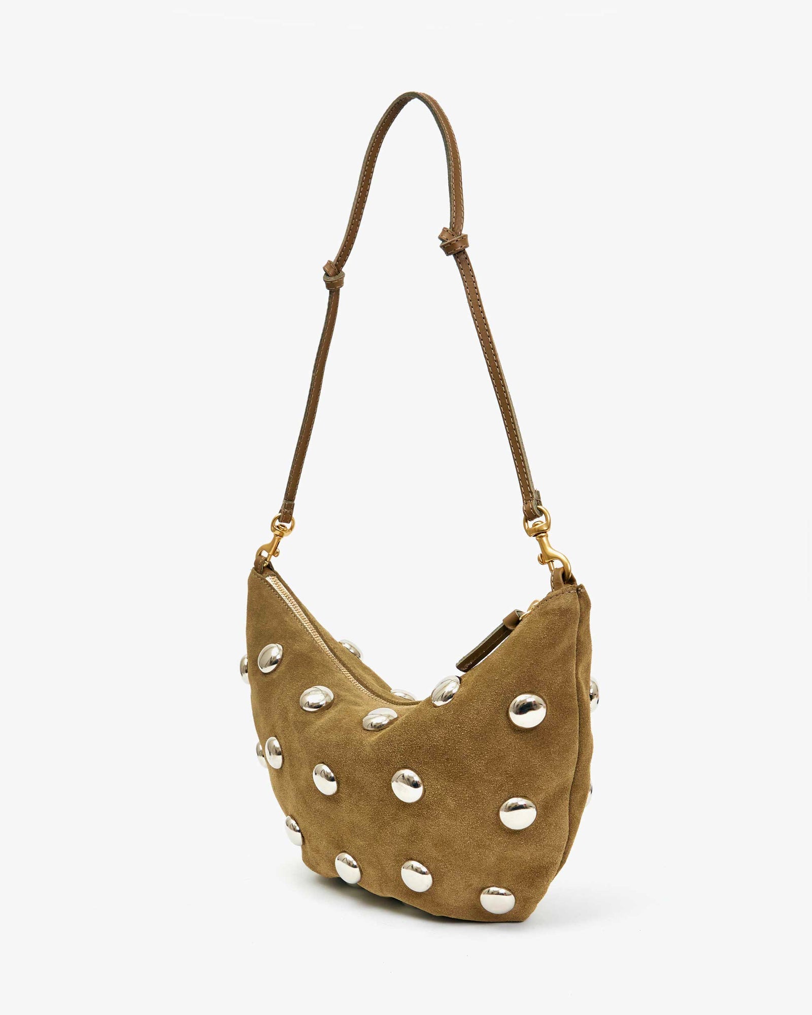 Clare V. | Lune Shoulder Bag, Oat Suede with Studs – LAPIS