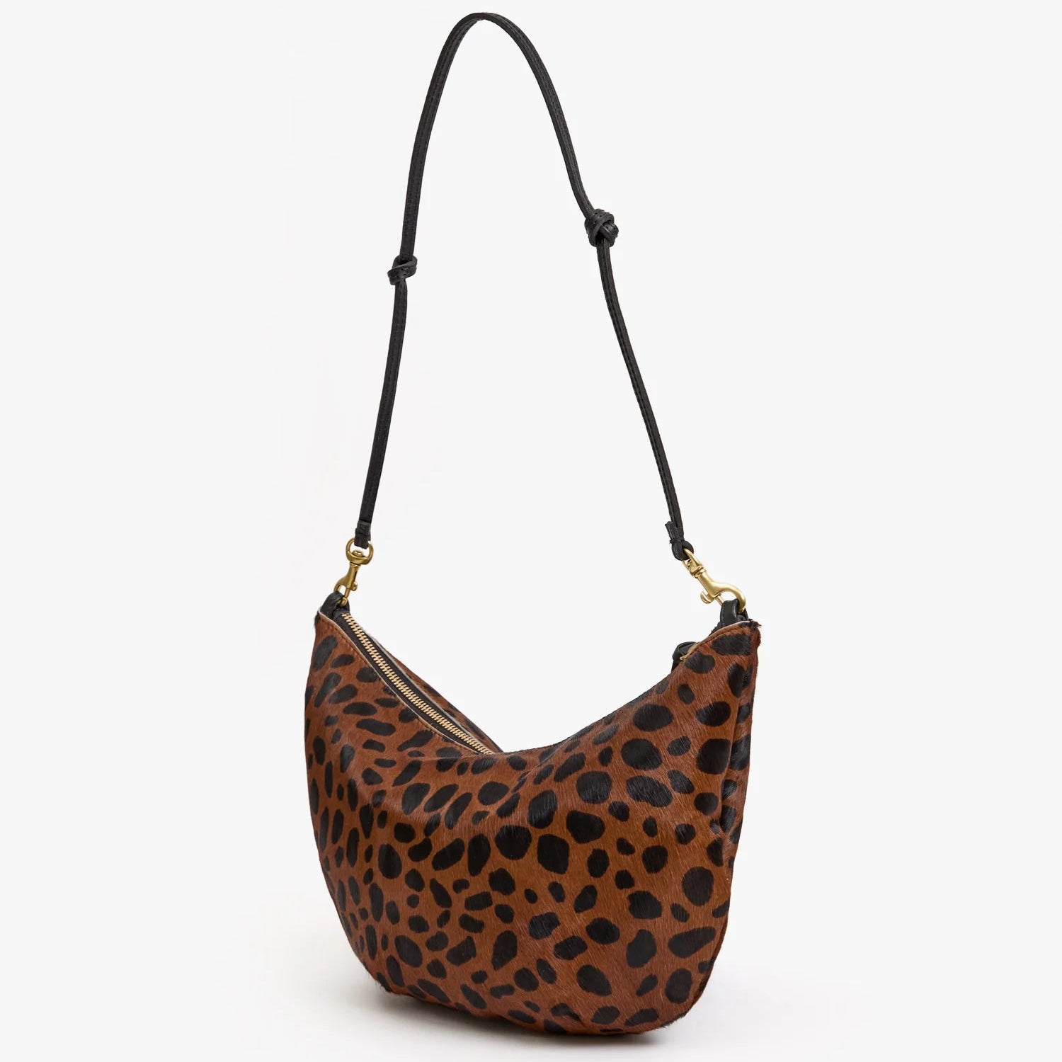 Lune Shoulder Bag, Leopard Suede