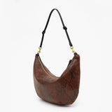 Lune Shoulder Bag, Auburn Embossed Python