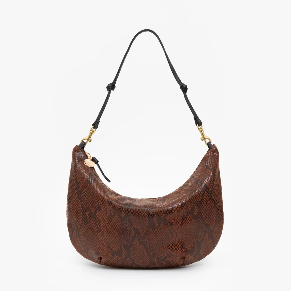 Lune Shoulder Bag, Auburn Embossed Python