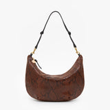 Lune Shoulder Bag, Auburn Embossed Python