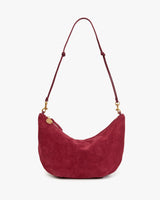 Lune Shoulder Bag, Nappa Suede Currant