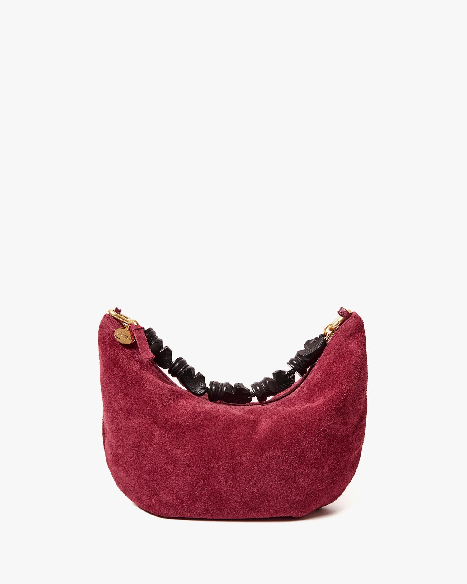 Lune Shoulder Bag, Nappa Suede Currant