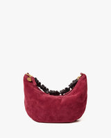 Lune Shoulder Bag, Nappa Suede Currant