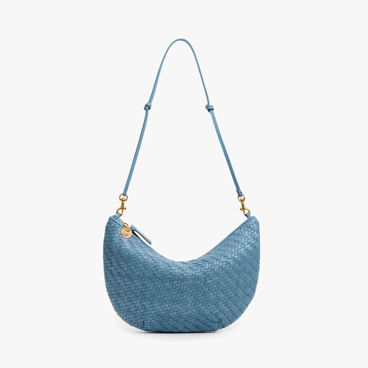 Lune Shoulder Bag, Desert Blue Woven Zig Zag