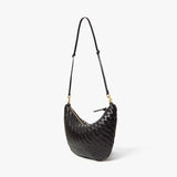 Lune Shoulder Bag, Woven Black Zig Zag