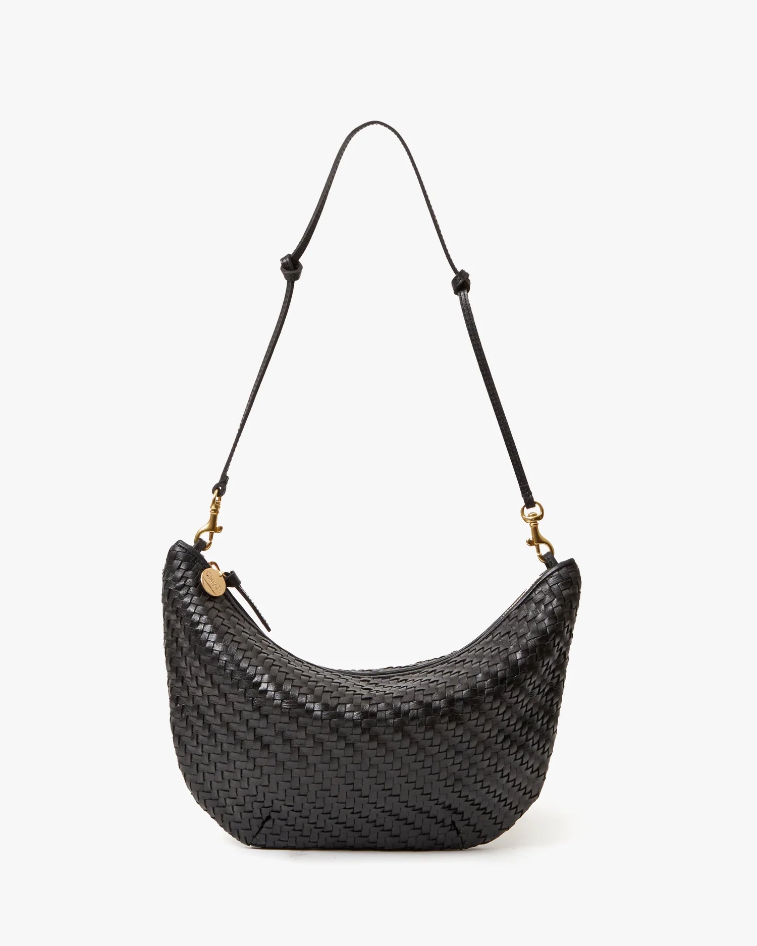 Lune Shoulder Bag, Woven Black Zig Zag