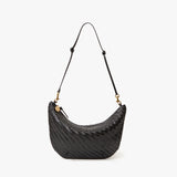 Lune Shoulder Bag, Woven Black Zig Zag