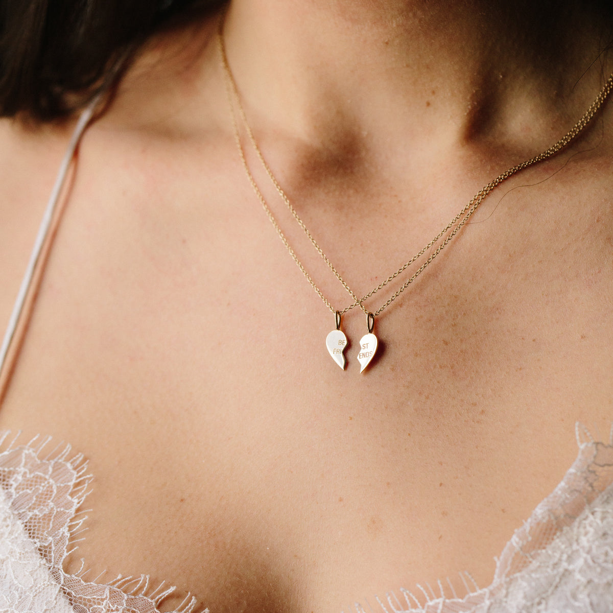 Zoe Chicco | Best Friends Split Heart Necklaces
