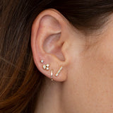Baguette Diamond Hinged Huggie Hoop Earrings