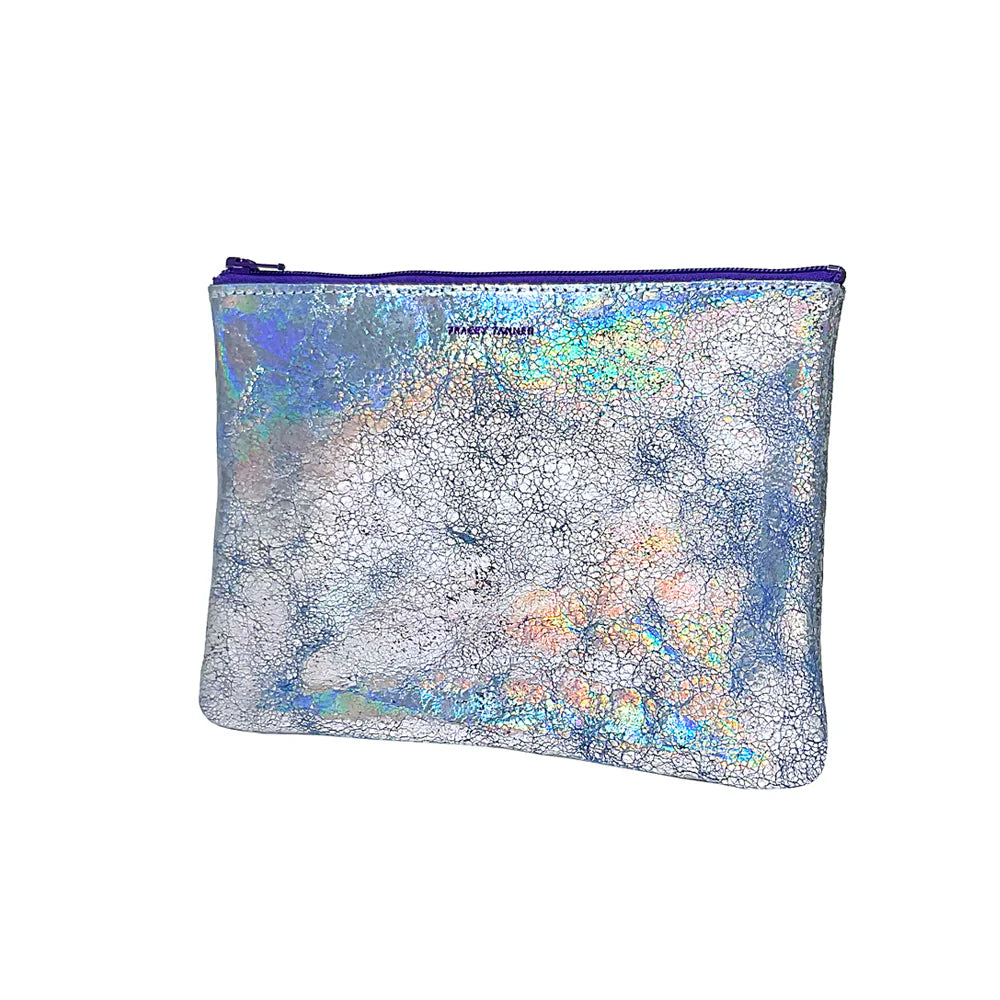 Tracey Tanner | Medium Zip Pouch, Sky Distress Hologram