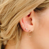 Small Circle Diamond Stud Earrings