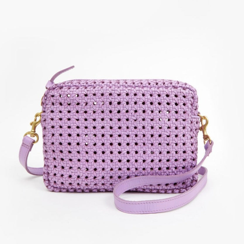 Clare V, Bags, Clare V Sac Bretelle Perforated Suede Crossbody Bag In  Navy Red