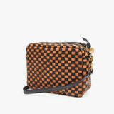 Midi Sac, Black and Natural Woven Checker