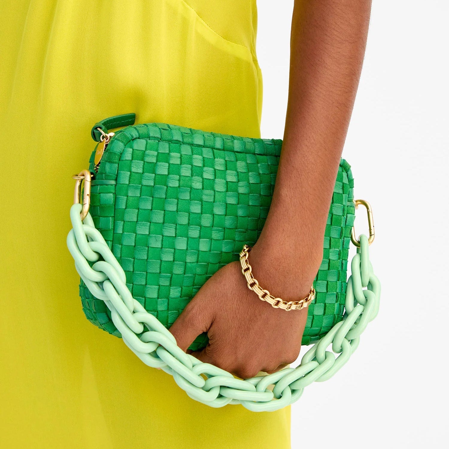 Midi Sac, Grass Woven Checker