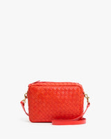 Midi Sac, Woven Diagonal, Bright Poppy