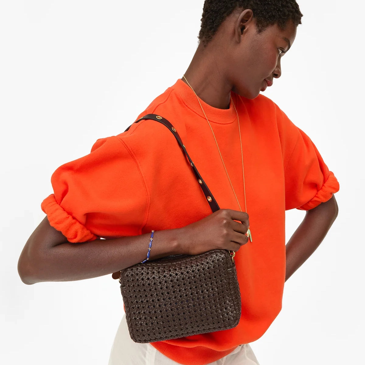 Midi Sac, Chocolate Rattan