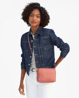 Midi Sac, Rose Clay Woven Checker