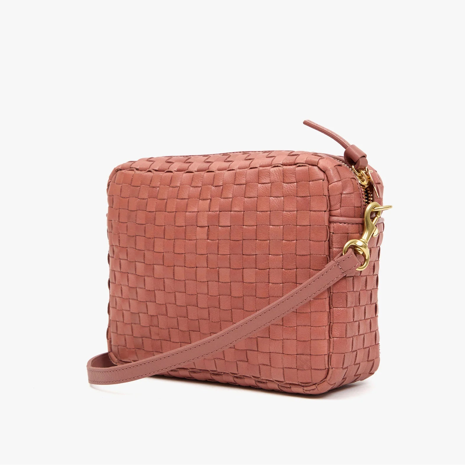 Midi Sac, Rose Clay Woven Checker