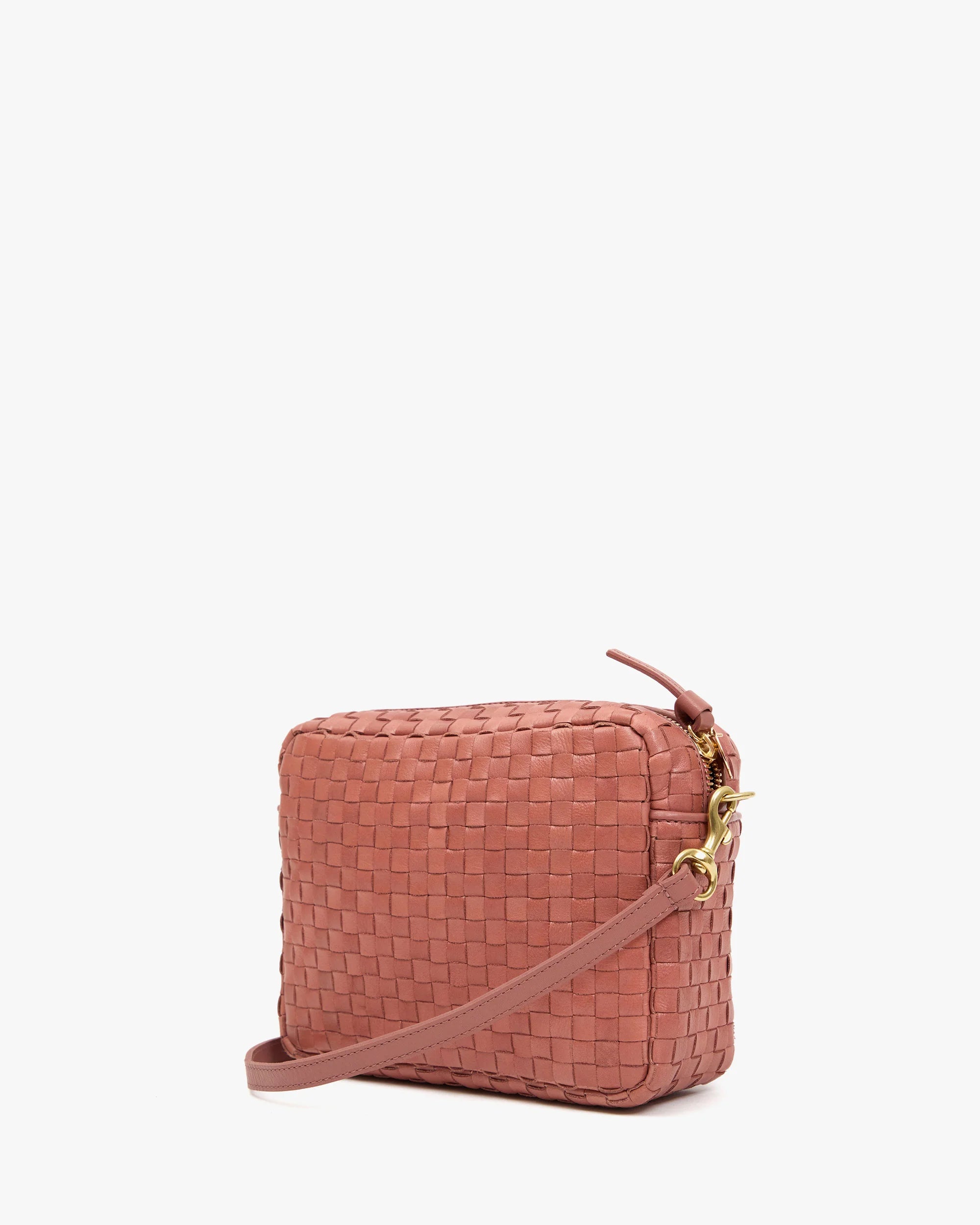 Midi Sac, Rose Clay Woven Checker