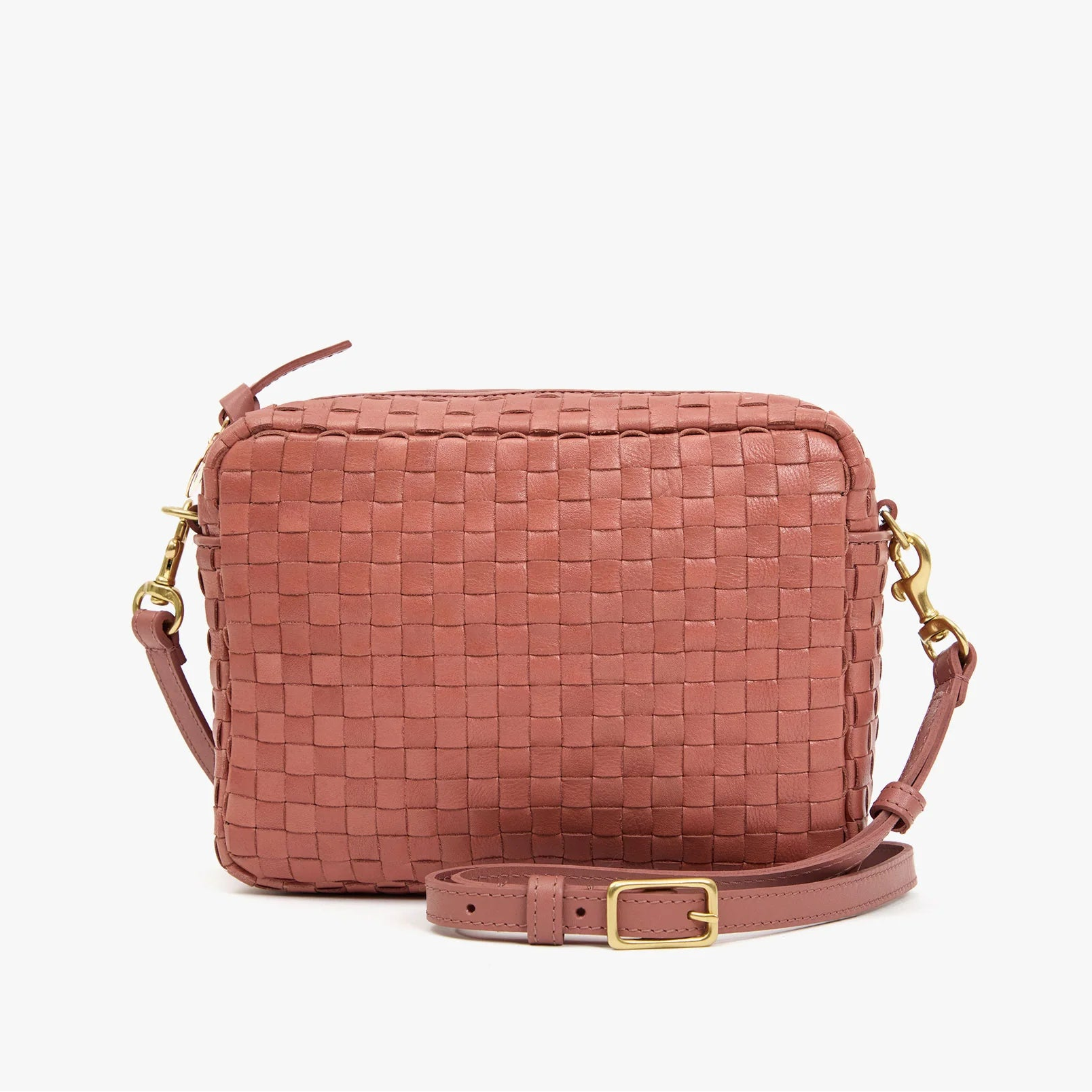 Midi Sac, Rose Clay Woven Checker