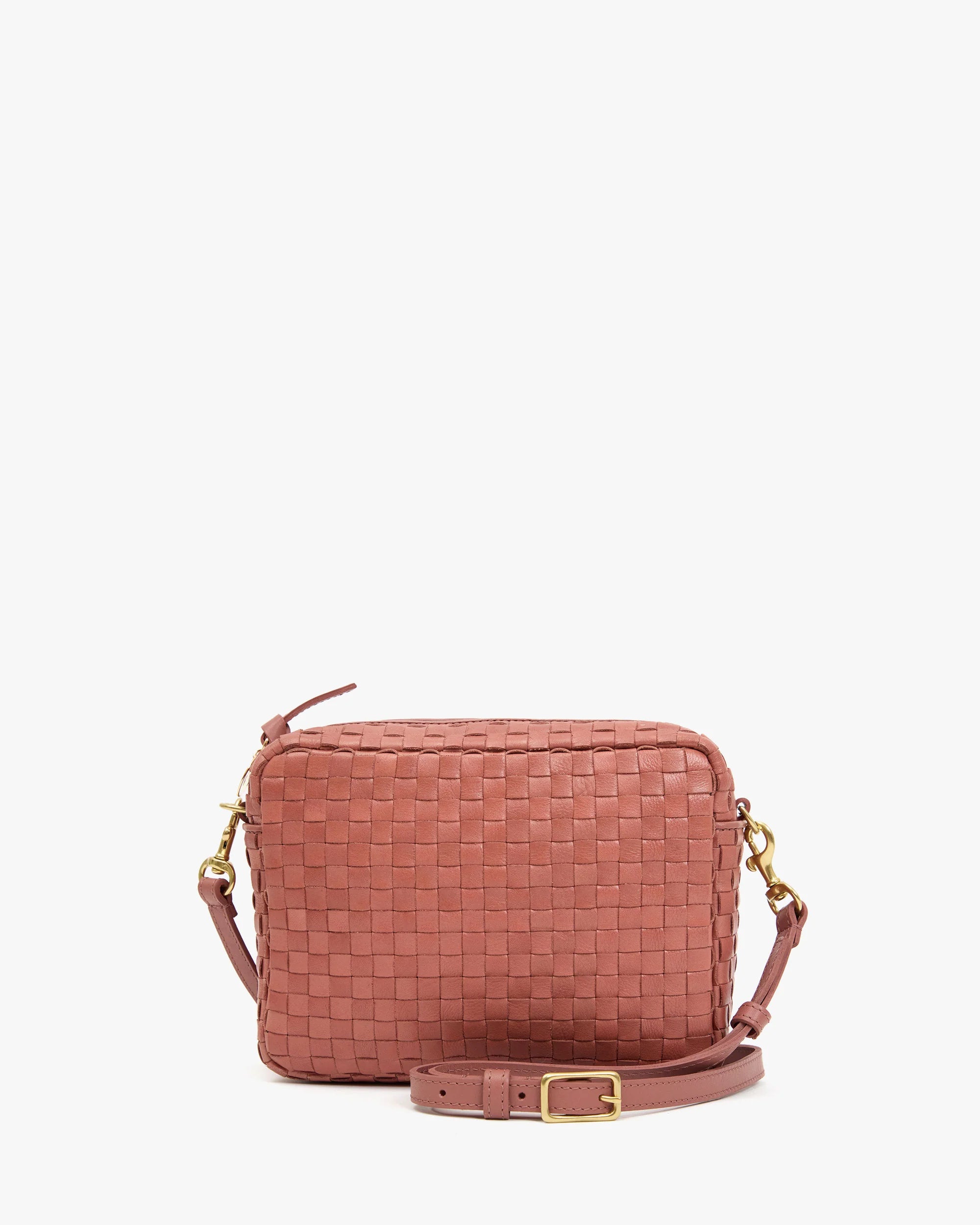 Midi Sac, Rose Clay Woven Checker