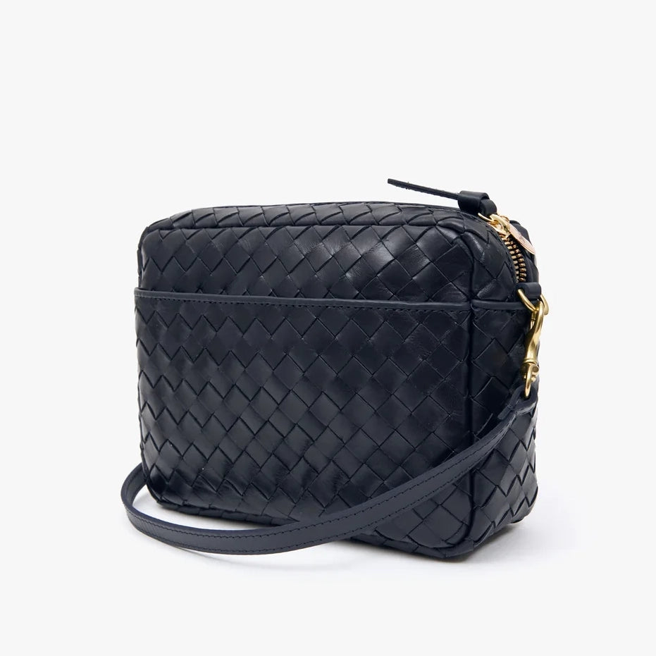Midi Sac with Pocket, Twilight Navy Medium Woven Diagonal