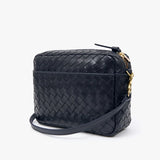 Midi Sac with Pocket, Twilight Navy Medium Woven Diagonal