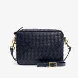 Midi Sac with Pocket, Twilight Navy Medium Woven Diagonal