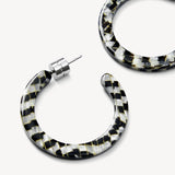 Mini Hoop Earrings, Perle Noir