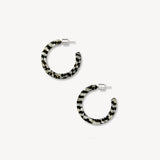 Mini Hoop Earrings, Perle Noir
