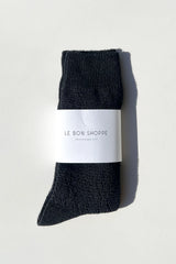 Modal Eyelet Socks, Jet Black