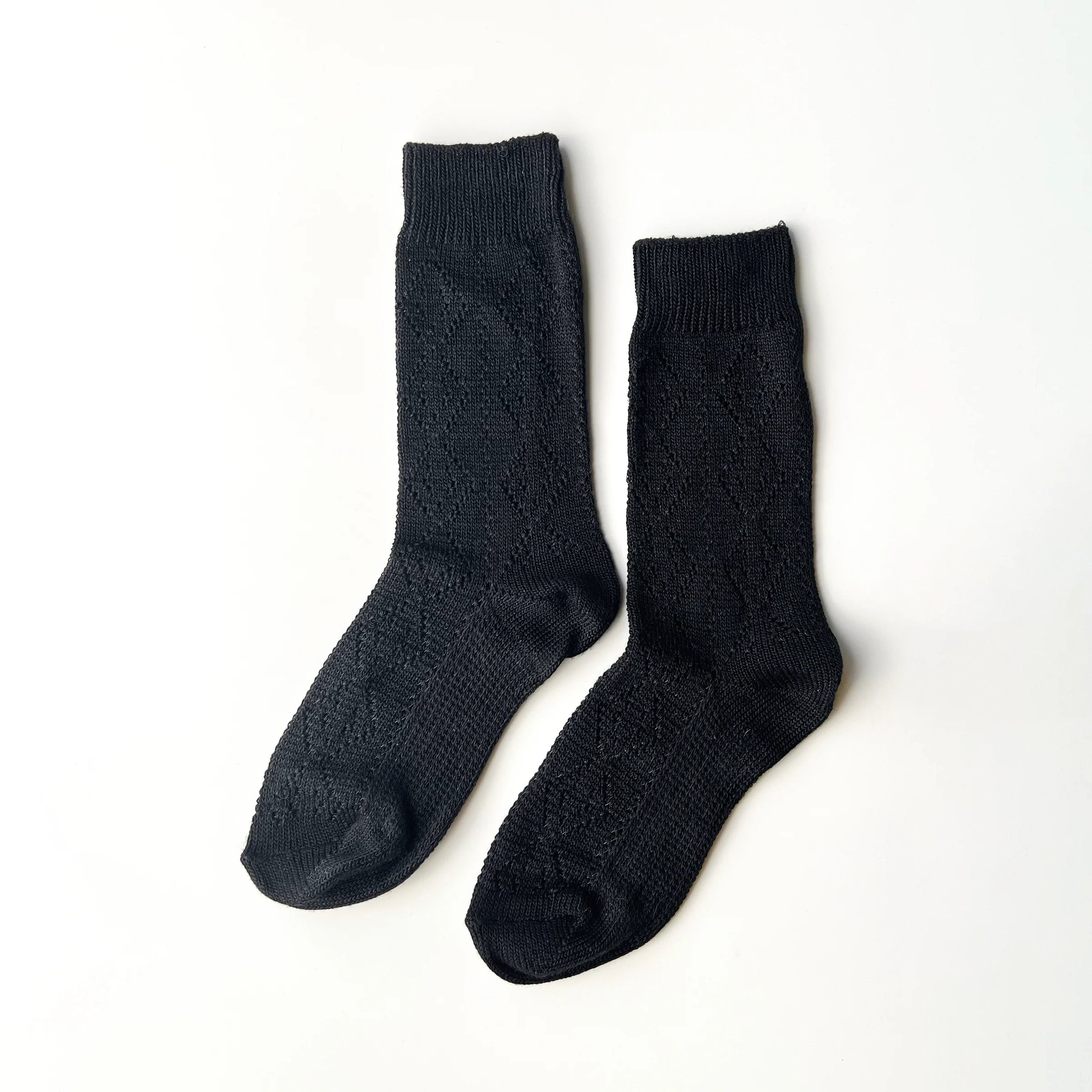 Modal Eyelet Socks, Jet Black