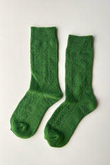 Modal Eyelet Socks, Palm Green
