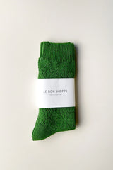 Modal Eyelet Socks, Palm Green