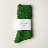 Modal Eyelet Socks, Palm Green