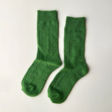 Modal Eyelet Socks, Palm Green