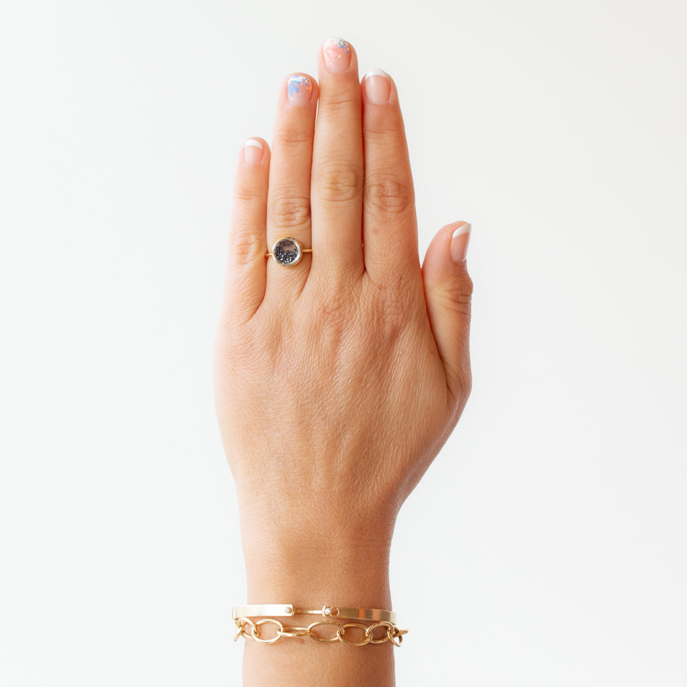 Core Round Black Diamond Shaker Ring