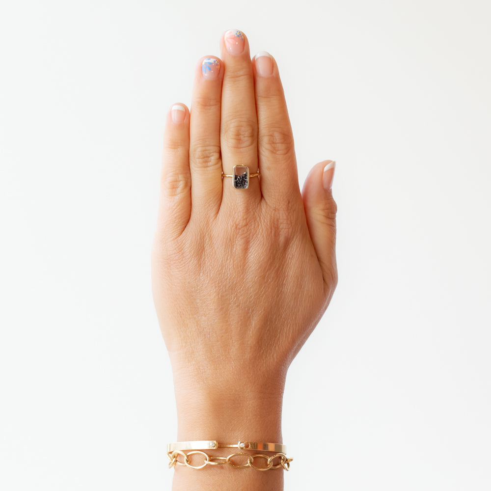 Ten Fourteen Petite Black Diamond Ring