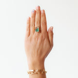 Ten Fourteen Rose Cut Emerald Ring